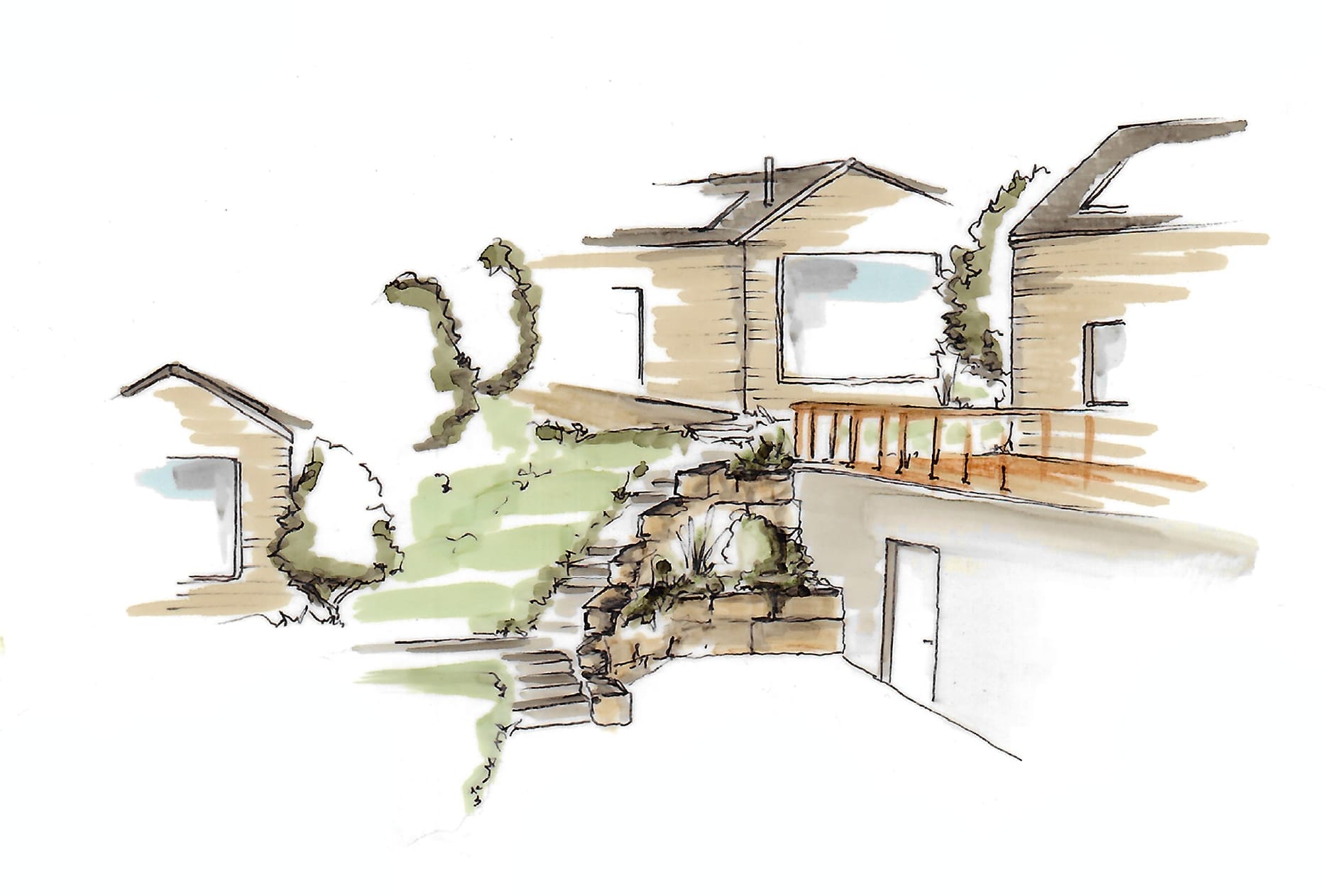 Skizze der Tri Lodges